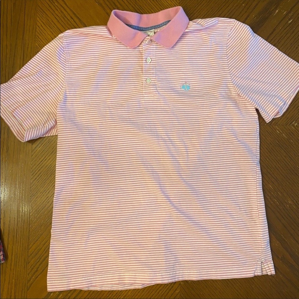 - Brooks brothers pink striped dress shirt polo